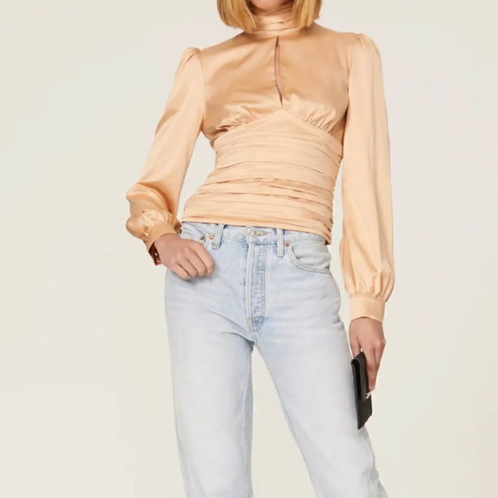 Badgley Mischka Champagne Satin Top